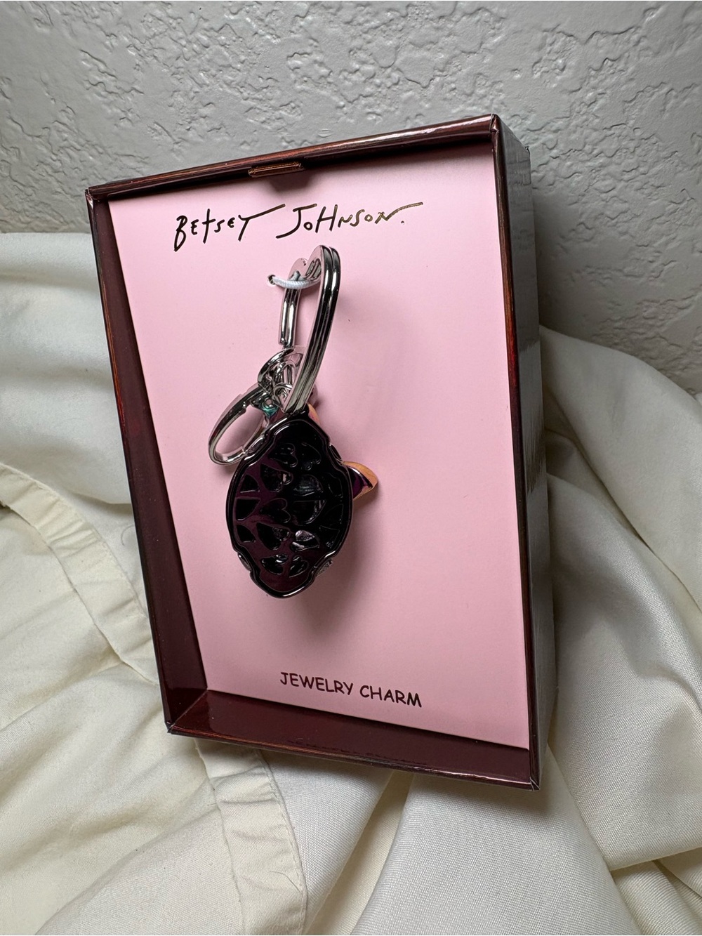 🏈 One Betsey Johnson Football Bag Charm Keychain - Picture 2 of 8